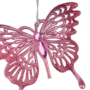 Елочная игрушка Бабочка Махаон 13 см розовая, подвеска Forest Market фото 2