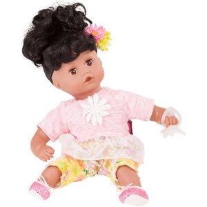 Кукла Маффин кудряшка в цветочном костюмчике 33 см, закрывает глаза Gotz фото 1