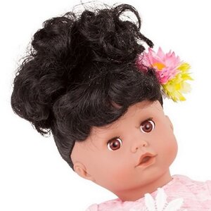 Кукла Маффин кудряшка в цветочном костюмчике 33 см, закрывает глаза Gotz фото 2