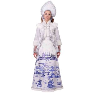 Карнавальный костюм Снегурочка Лазурная, белая