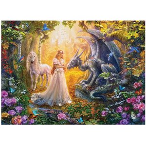 Пазл-репродукция Дракон, принцесса и единорог, 1500 элементов