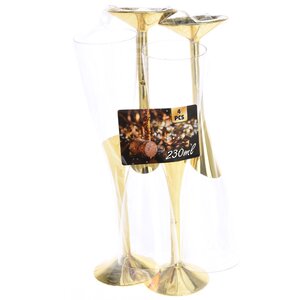Пластиковые бокалы для вина Золотой Блеск 23 см, 4 шт, 230 мл Koopman фото 2
