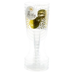 Пластиковые бокалы для вина Фейерверк с крупными блестками 18 см, 4 шт, 180 мл Koopman фото 1