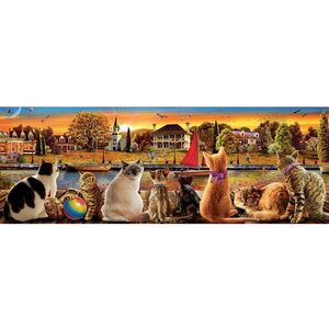 Пазл-панорама Коты на набережной, 1000 элементов