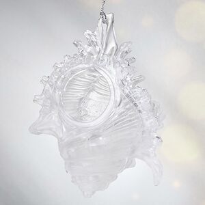 Елочная игрушка Ракушка Морское сокровище 10 см прозрачная с серебряным, подвеска Forest Market фото 4