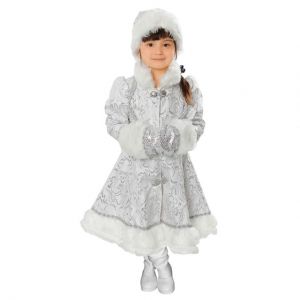 Карнавальный костюм Снегурочка Плюшевая белый