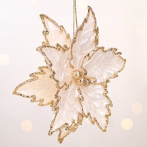 Елочная игрушка Пуансеттия Жемчужина 13 см, подвеска Forest Market фото 3