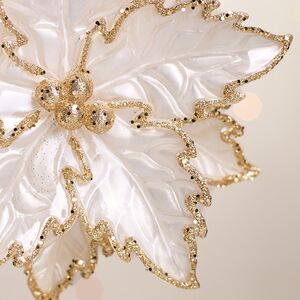 Елочная игрушка Пуансеттия Жемчужина 13 см, подвеска Forest Market фото 2