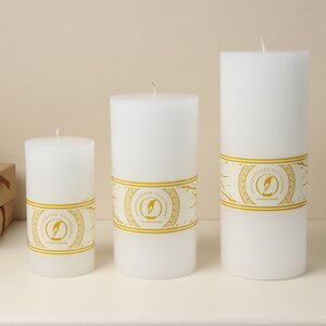 Декоративная свеча Ливорно 150*80 мм белая Омский Свечной фото 2