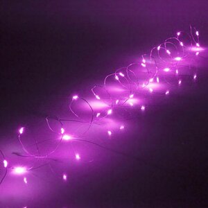 Светодиодная гирлянда на батарейках Роса, 3 м, 30 фиолетовых LED ламп, серебряная проволока, IP20 Serpantin фото 1
