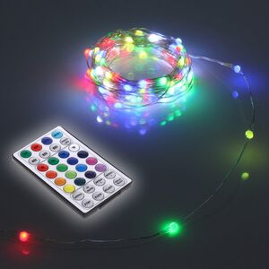 Светодиодная USB-гирлянда Роса Magnificent 10 м, 100 разноцветных RGB LED, серебряная проволока, пульт управления, таймер, IP20 Serpantin фото 2