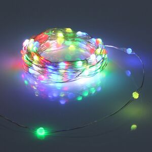 Светодиодная USB-гирлянда Роса Magnificent 10 м, 100 разноцветных RGB LED, серебряная проволока, пульт управления, таймер, IP20 Serpantin фото 1