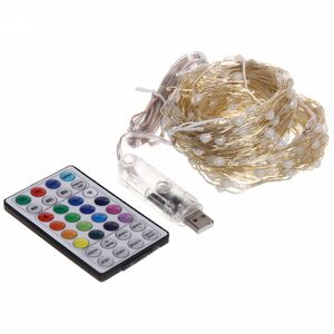 Светодиодная USB-гирлянда Роса Magnificent 20 м, 200 разноцветных RGB LED, серебряная проволока, пульт управления, таймер, IP20 Serpantin фото 6