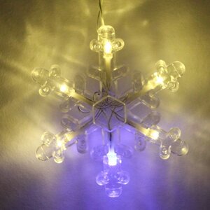 Светодиодная гирлянда бахрома Снежинки 2.5*0.9 м, 130 теплых белых LED ламп, мерцание, прозрачный ПВХ, IP20 Serpantin фото 2