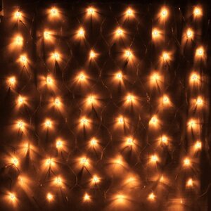 Светодиодная гирлянда сетка 1.5*1.5 м, 120 теплых белых LED ламп, прозрачный ПВХ, контроллер, IP20