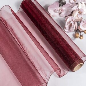 Ткань для декорирования 40*100 см бордовая, органза