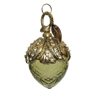 Винтажная елочная игрушка Желудь Lorette Vert, стекло, подвеска