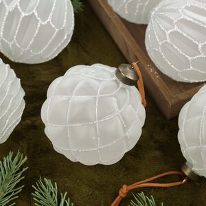 Набор стеклянных шаров Альстен 10 см, 6 шт морозный белый Winter Deco фото 6