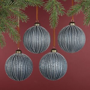 Набор стеклянных шаров Valencia Lunar 10 см, 4 шт Winter Deco фото 1