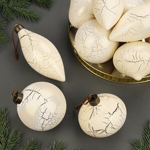 Набор стеклянных шаров Ceres Framme 10-15 см, 12 шт Winter Deco фото 1