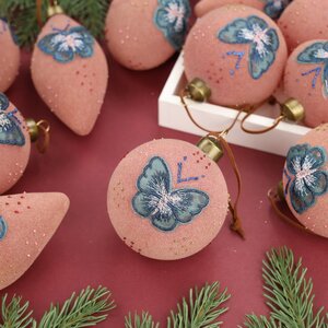 Набор стеклянных шаров Farfalle Velluto 8-12 см, 12 шт Winter Deco фото 2