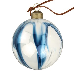 Набор стеклянных шаров Marble Indigo 8 см, 12 шт Winter Deco фото 6
