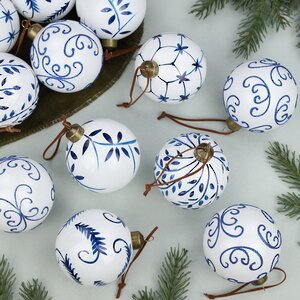 Набор стеклянных шаров Modelli Blue 8 см, 12 шт Winter Deco фото 1