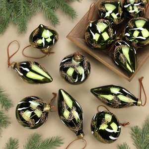 Набор стеклянных шаров Olive Ramo 8-12 см, 12 шт Winter Deco фото 2