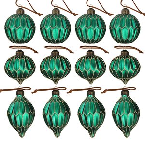 Набор стеклянных шаров Felicita Verde 8-11 см, 12 шт Winter Deco фото 6