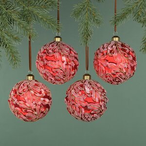 Набор стеклянных шаров Шарметт: Grenade 10 см, 4 шт Winter Deco фото 1