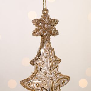 Елочная игрушка В Лесу Родилась Елочка 16 см золотая, подвеска Forest Market фото 2