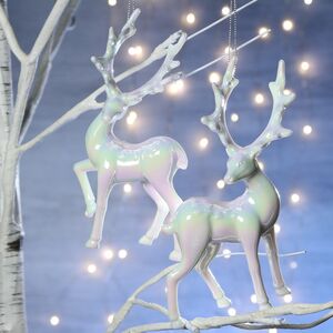 Елочная игрушка Жемчужный Олень Шайни 15 см, подвеска Forest Market фото 2