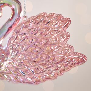 Елочная игрушка Лебединая Песня 12 см розовая, подвеска Forest Market фото 3