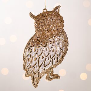 Елочная игрушка Мудрая Сова 13 см золотая, подвеска Forest Market фото 3