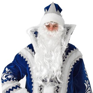 Карнавальный костюм для взрослых Дед Мороз Купеческий синий, 54-56 размер Батик фото 2