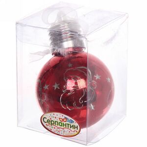 Светящийся елочный шар Дедушка Мороз 6 см, теплые белые LED, на батарейках Serpantin фото 5