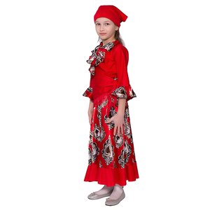 Карнавальный костюм Цыганка, рост 122-134 см, красный Бока С фото 1