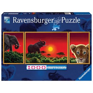 Пазл-панорама Сердце Африки, 1000 элементов, 38х98 см Ravensburger фото 2