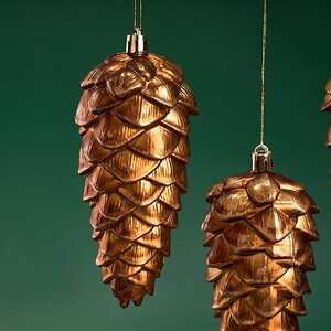 Елочная игрушка Шишка Fattura - Antique Cooper 14 см, 3 шт, пластик, подвеска Winter Deco фото 3