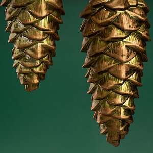 Елочная игрушка Шишка Fattura - Antique Olive 14 см, 3 шт, пластик, подвеска Winter Deco фото 4