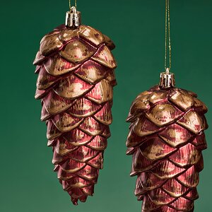 Елочная игрушка Шишка Fattura - Antique Bordo 14 см, 3 шт, пластик, подвеска Winter Deco фото 3