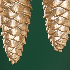 Елочная игрушка Шишка Fattura - Antique Beige 14 см, 3 шт, пластик Winter Deco фото 4