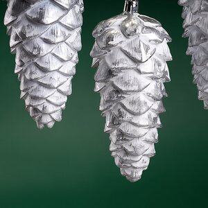 Елочная игрушка Шишка Fattura - Antique White 14 см, 3 шт, пластик, подвеска Winter Deco фото 2