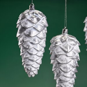 Елочная игрушка Шишка Fattura - Antique White 14 см, 3 шт, пластик, подвеска Winter Deco фото 3