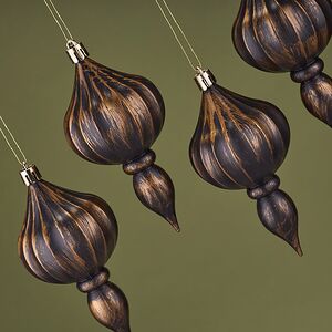 Елочная игрушка Fattura - Antique Brown 12 см, 4 шт, пластик Winter Deco фото 5