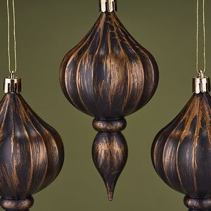 Елочная игрушка Fattura - Antique Brown 12 см, 4 шт, пластик Winter Deco фото 2