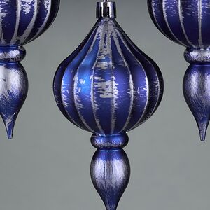 Елочная игрушка Fattura - Antique Blue 12 см, 4 шт, пластик Winter Deco фото 2