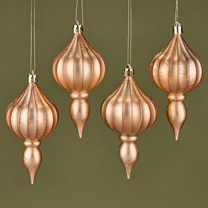 Елочная игрушка Fattura - Antique Beige 12 см, 4 шт, пластик