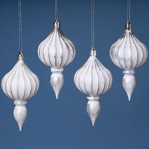 Елочная игрушка Fattura - Antique White 12 см, 4 шт, пластик
