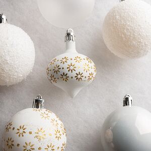 Набор пластиковых шаров Кастелло: Crystal White 6-14 см, 26 шт Winter Deco фото 4